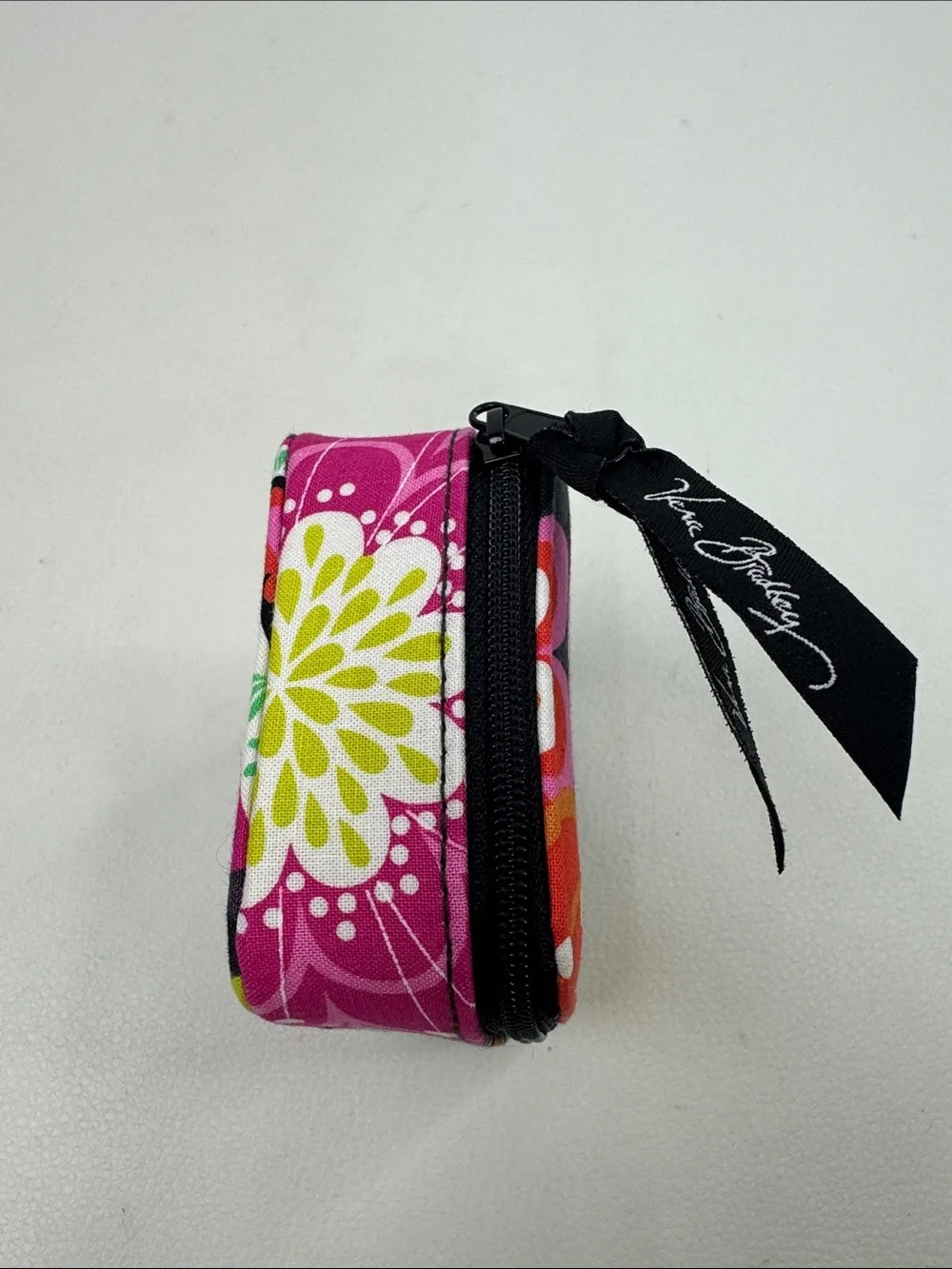 Vera Bradley Bright Paisley Zip Pill Case Pink, Orange, Lime & Black New NWOT